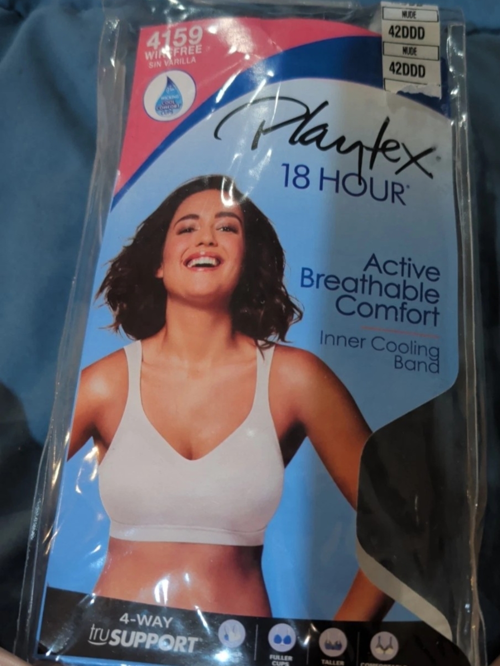 Playtex 18 Hour Active Breathable Comfort Bra in beige 42DDD BRA